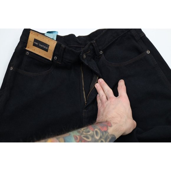 NOS Vtg 90s Pelle Pelle Mens 32x34 Spell Out Hip Hop Baggy Fit Big Pocket Jeans - Picture 5 of 12